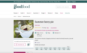 Summer berry pie recept screenshot
