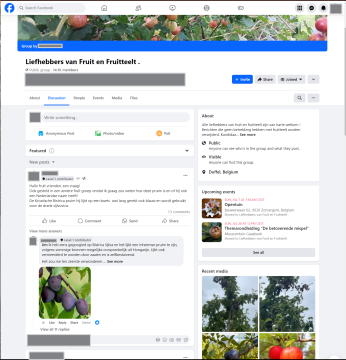 Liefhebbers van Fruitteelt facebook groep screenshot