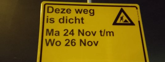 Boskoopseweg afgesloten, onze winkel is bereikbaar