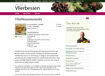 Screenshot van recept voor omelet met vlierbessen