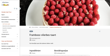Screenshot recept framboos vlierbes taart